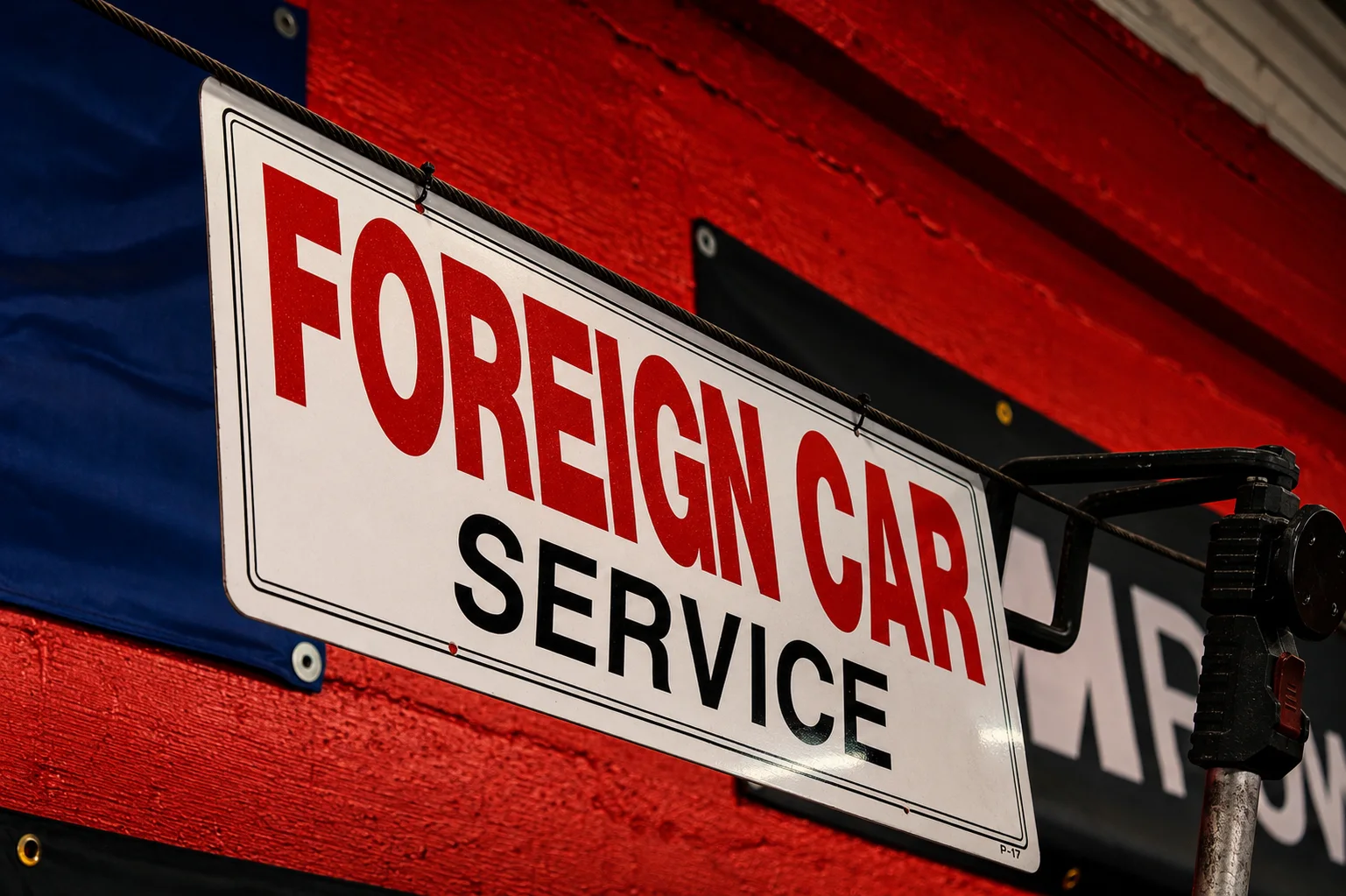 Foreign car service sign