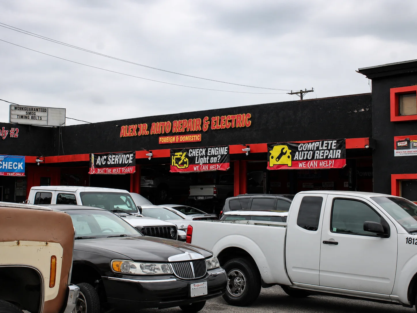 Alex Jr’s Auto Repair and Electric storefront in Long Beach