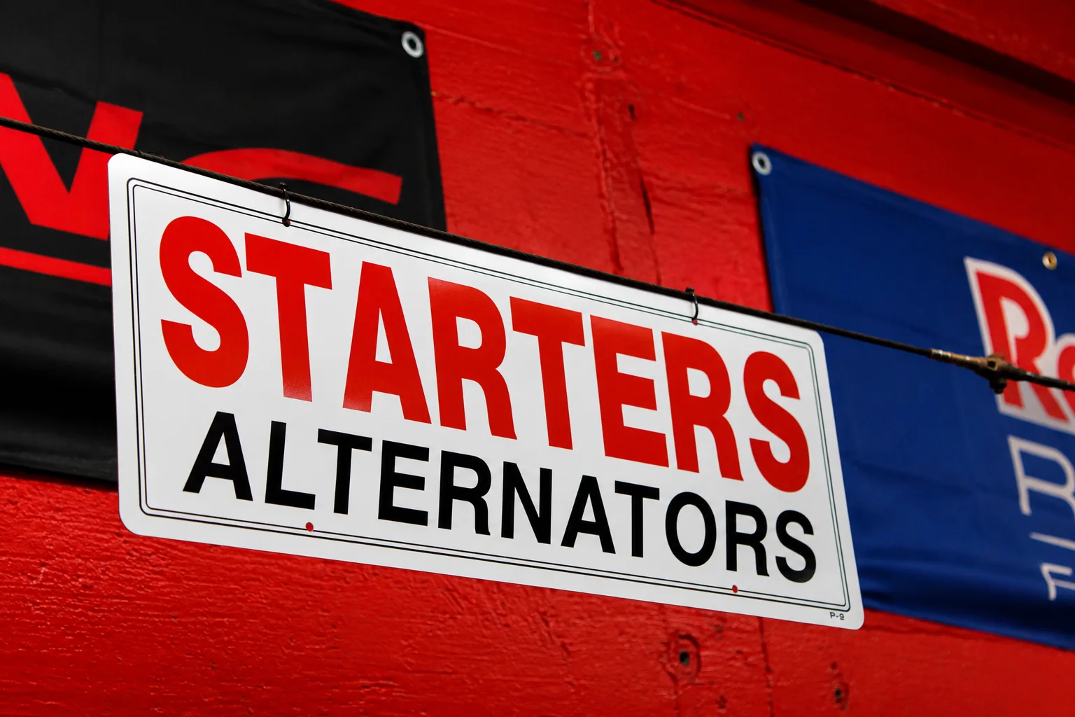 Starters and alternators service sign