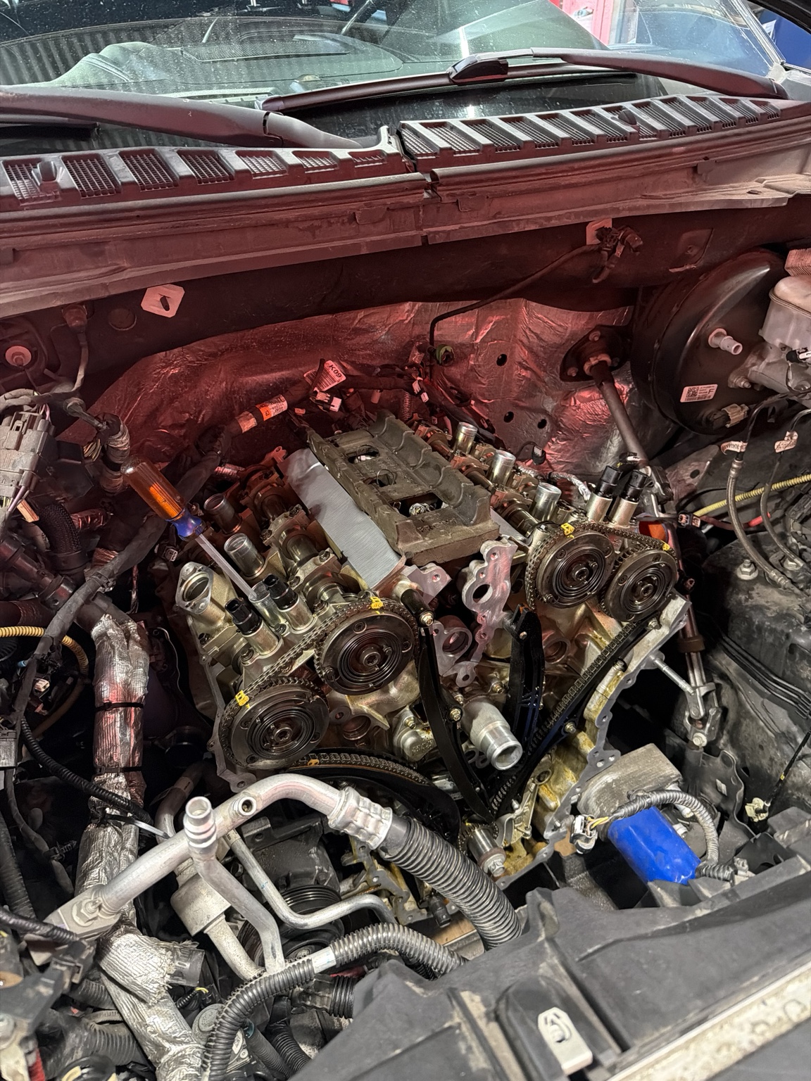 Engine internal repair in progress